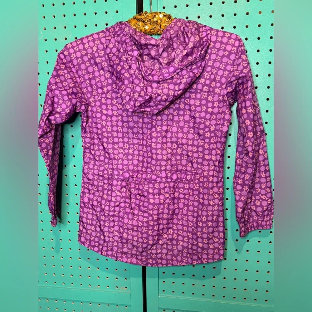 Lands End Purple Kids Jacket with Floral Pattern. Size Medium. Great Condition